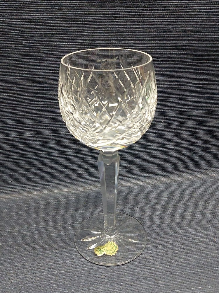 Waterford Crystal LISMORE Hock Wine Glasses 7.5 Inch Tall with Sticker