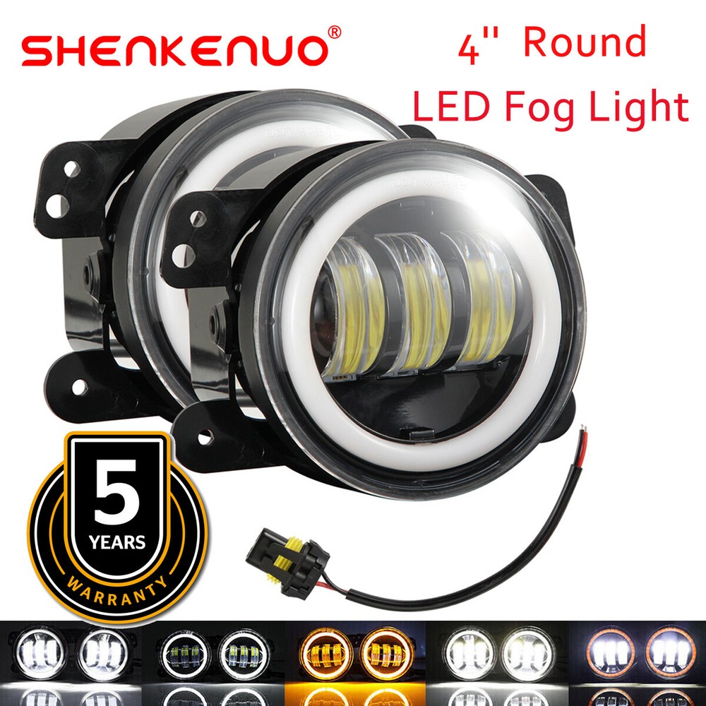 Pair 4 Inch Fog Light Driving Lamp LED bulbs Right Left Side Car Accessories