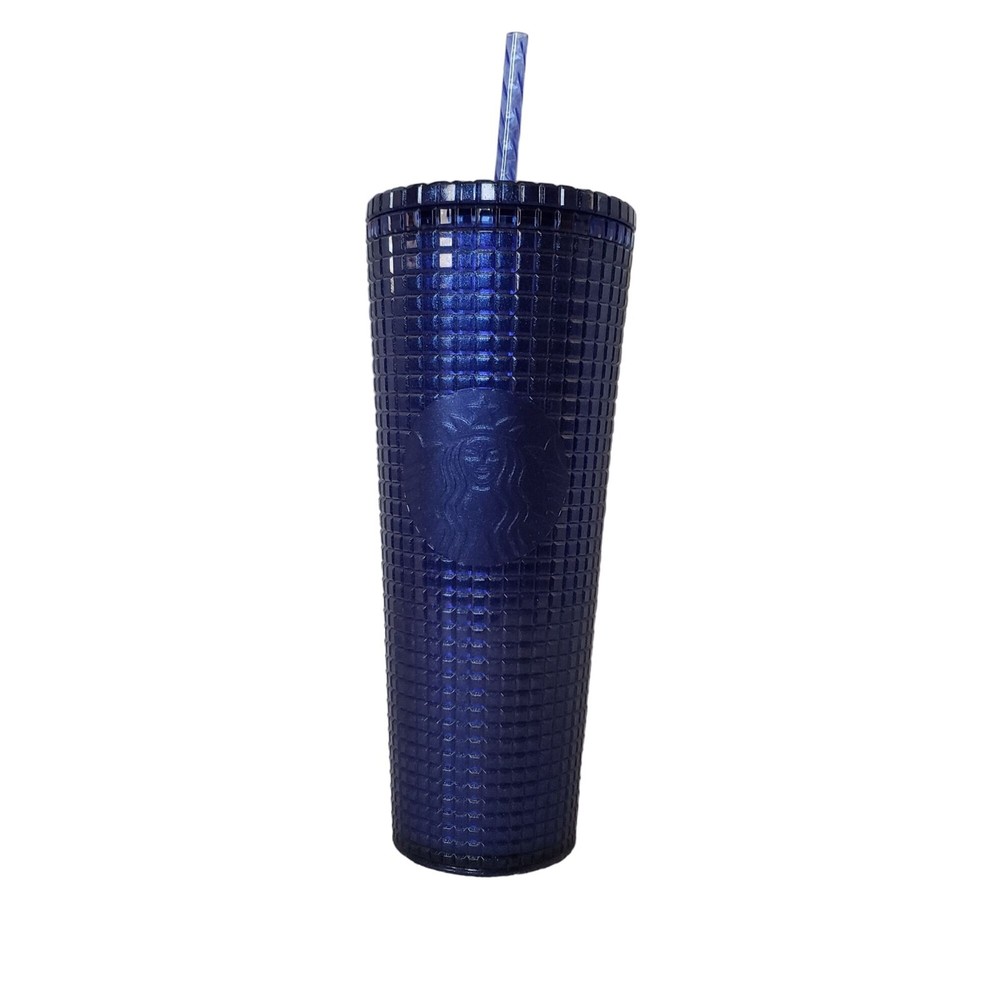 Starbucks  24oz Tumbler 2023 Blue Grid Blueberry Glitter Collectible New