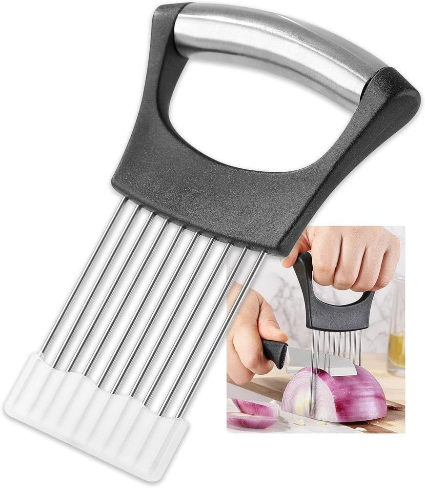 Onion Slicer Holder Stainless Steel Onion Cutter For Slicing And Storage Onions