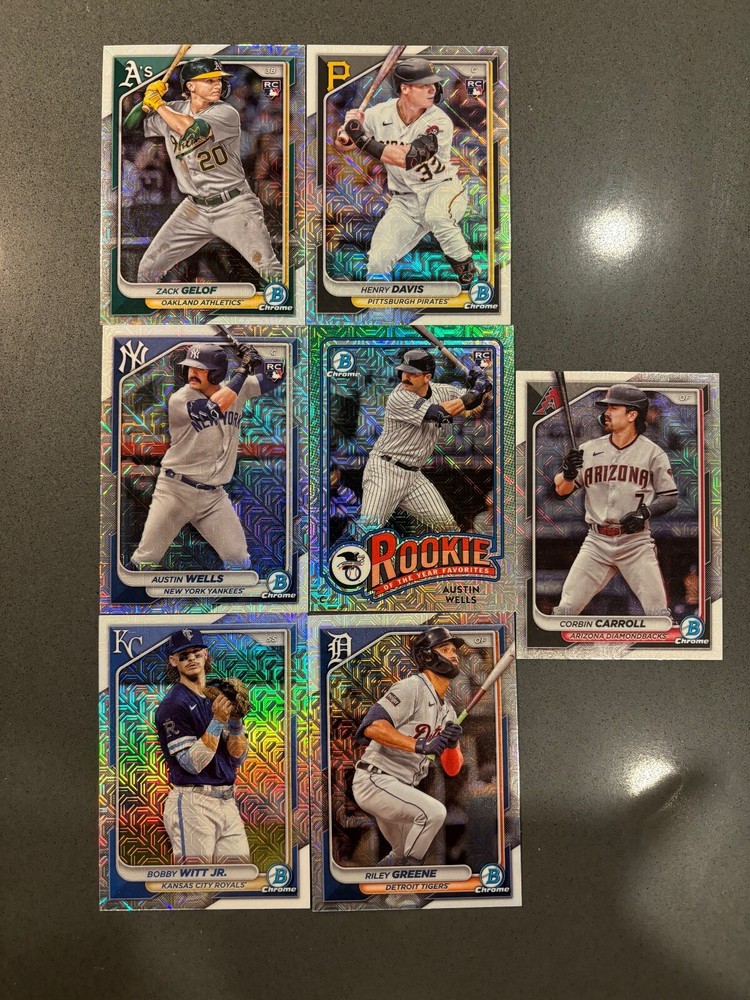 2024 Bowman Chrome Mega Box Mojo Refractor Lot (8) Wells Davis Gelof Witt NYY RC