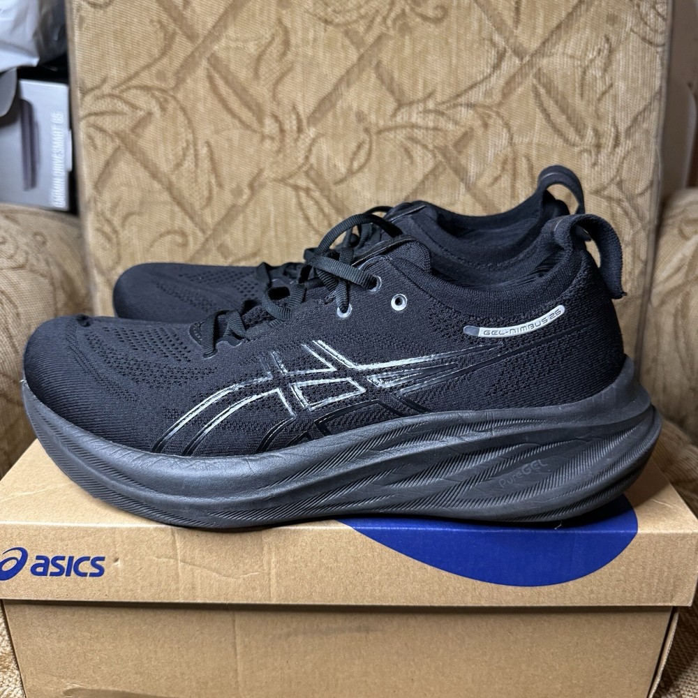 Asics Shoes - 2024 Gel Nimbus 26 Triple Black - Size 10.5 Mens - (Hole in front)