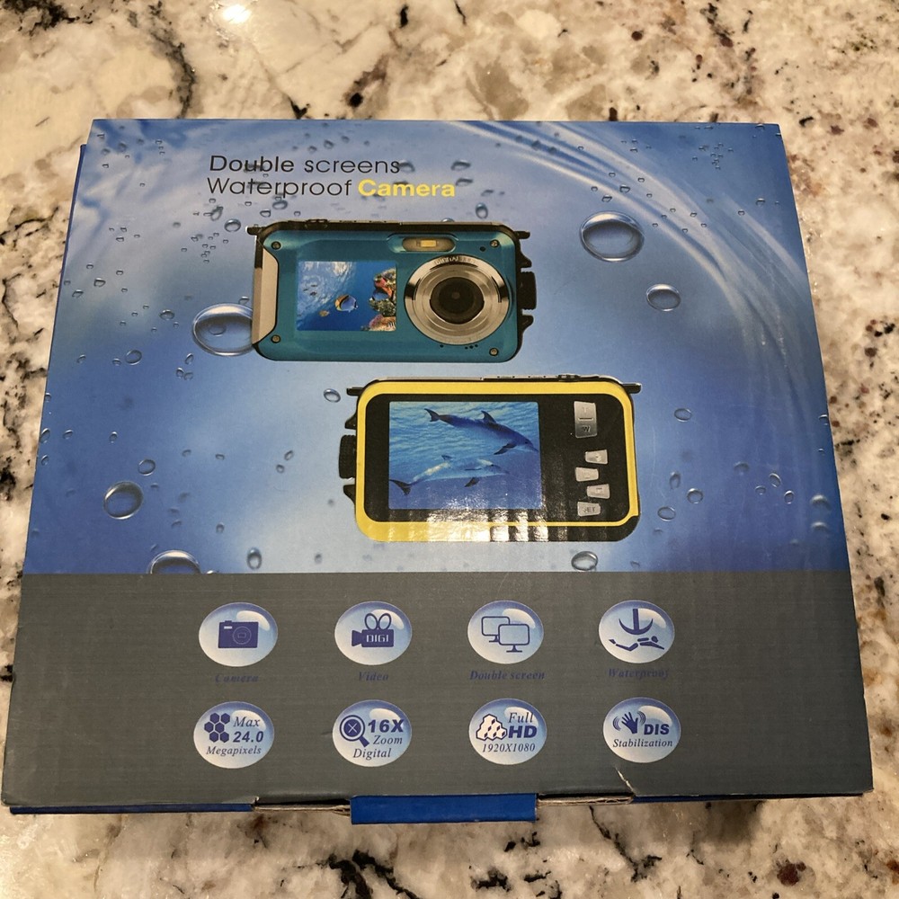 Waterproof Camera, Double Screens 24 .OMP/2.7 In 1.8 In TFT/macro Photography