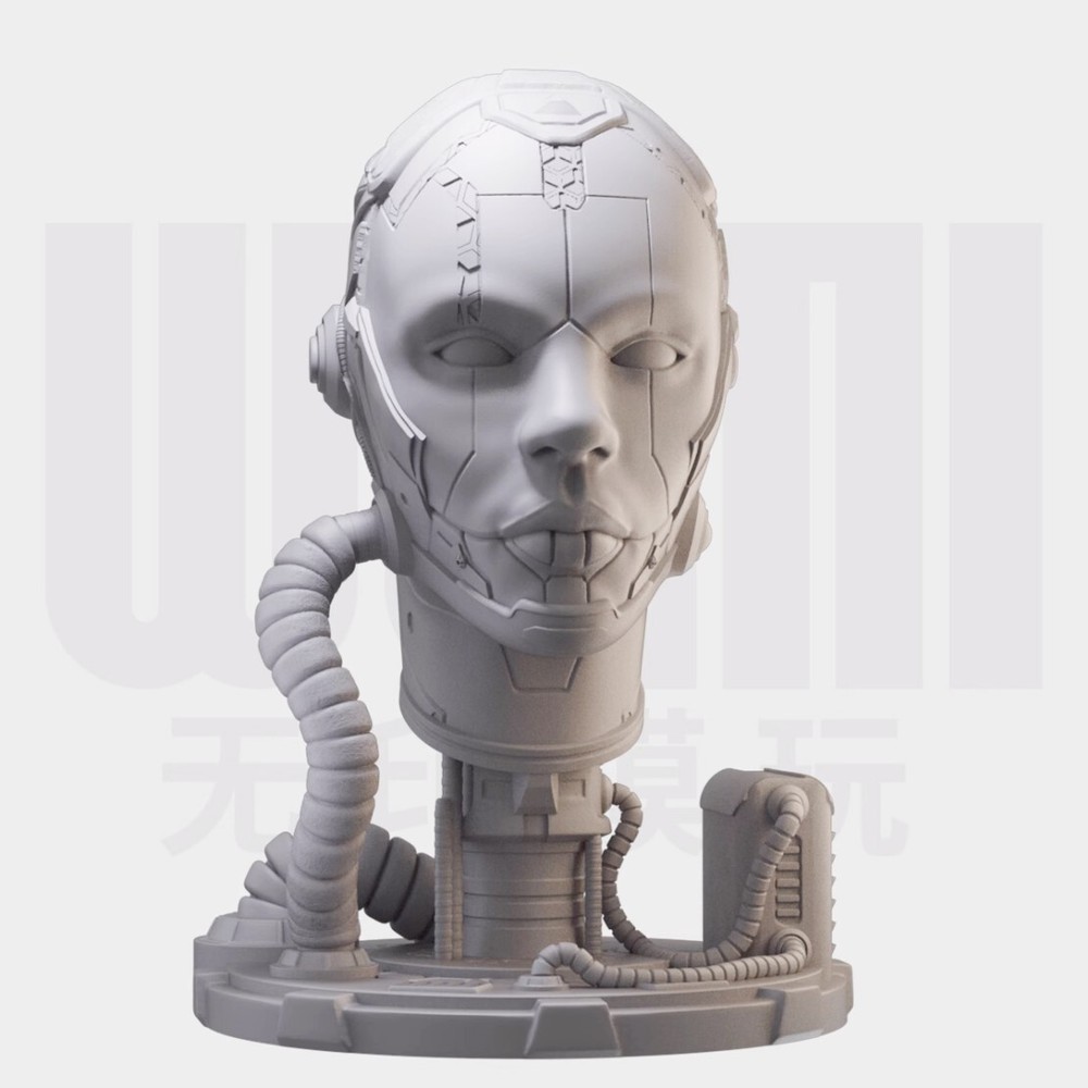 1/10 Resin Figures bust model Punk style mechanical female head sculpture