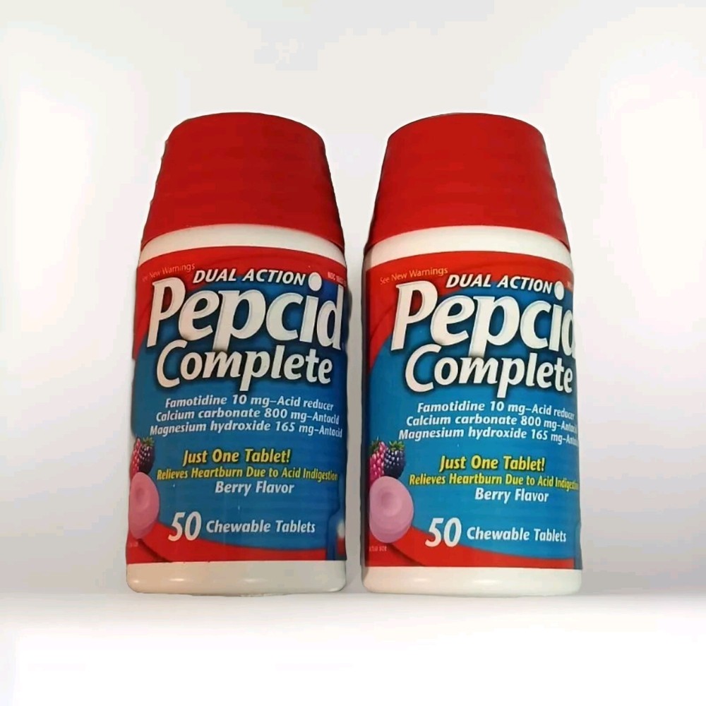 PEPCID COMPLETE 2 X 50 (100) *BERRY FLAVOR* CHEWABLE TABLETS EXP 2027