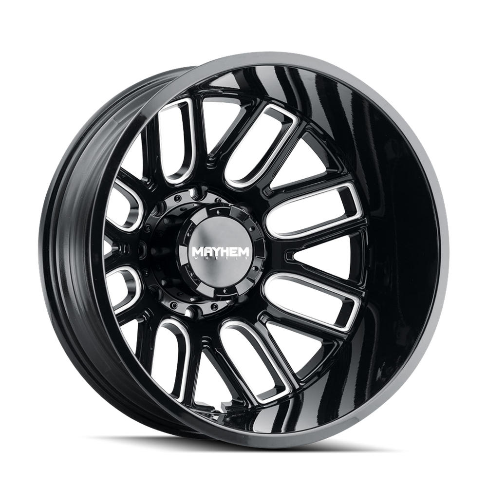 MAYHEM COGENT DUALLY (8107D) GLOSS BLACK MILLED 20X8.25 REAR 8-200 -192MM 142MM