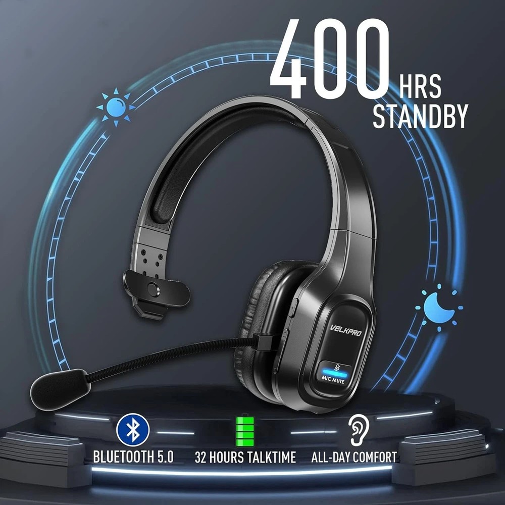 Wireless Headphone Blue Parrot Headset Bluetooth Truck Driver Noise Cancelling