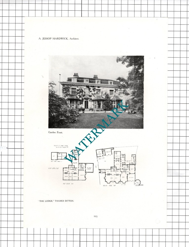 Lodge Thames Ditton Surrey 1911 Jessop Hardwick Architect Article Print