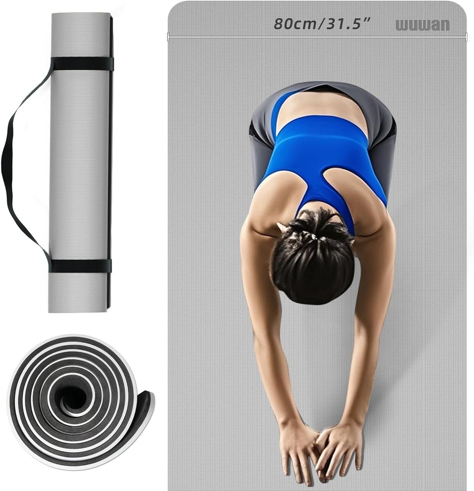 Extra Wide 32 Inch Non-Slip Thick Eco-Friendly Yoga Mat for Exercise