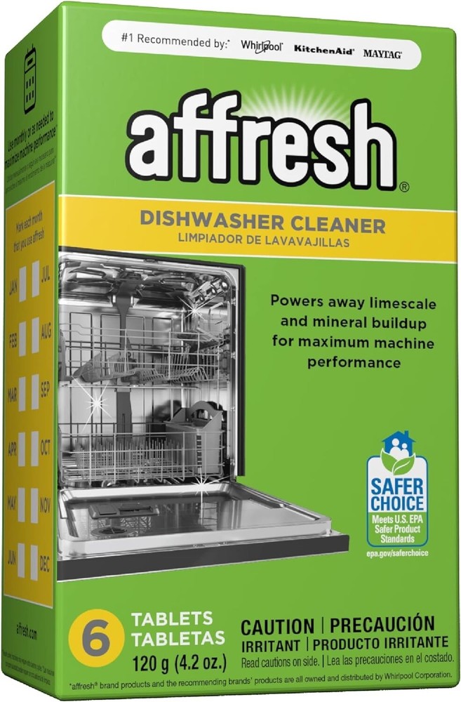 Affresh W10549851 Dishwasher Cleaner Tablets 6-Pack for Sparkling Clean Dishes