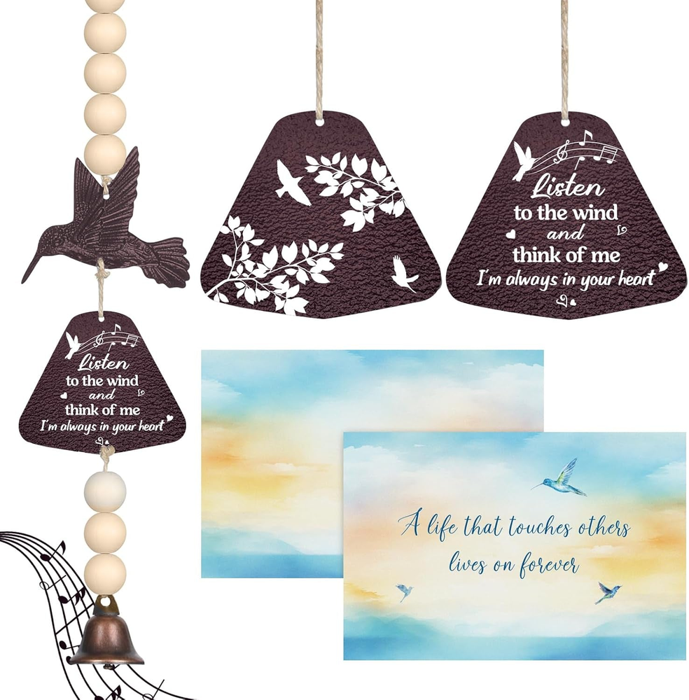Hummingbird Wind Chimes for Loss of Loved One Sympathy Memorial Gift Bereavement