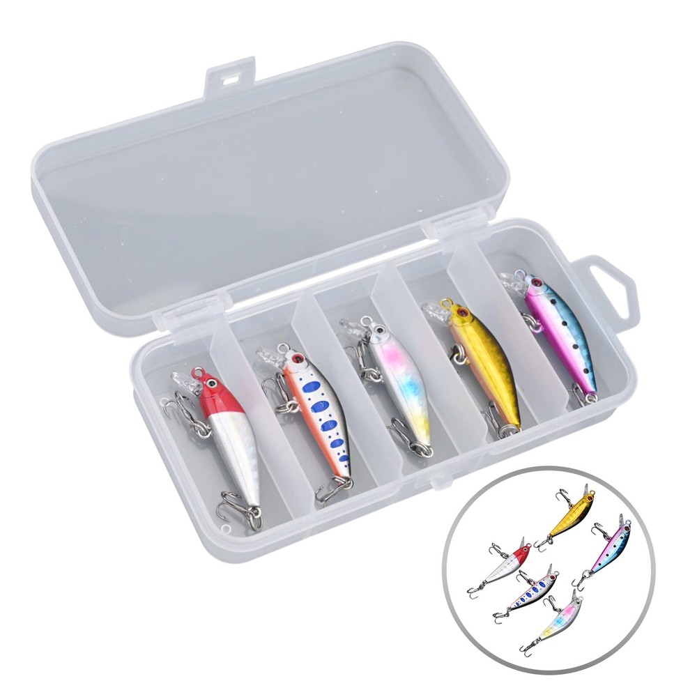5pcs Lure Set Sinking Minnow Wobblers for Army Fish Horsemouth Trout and More