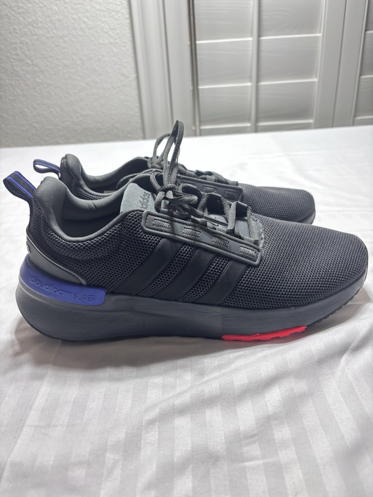 Adidas GZ8185 Cloudfoam Running Shoes Mens 9.5 Black Mesh Low Top Lace Up