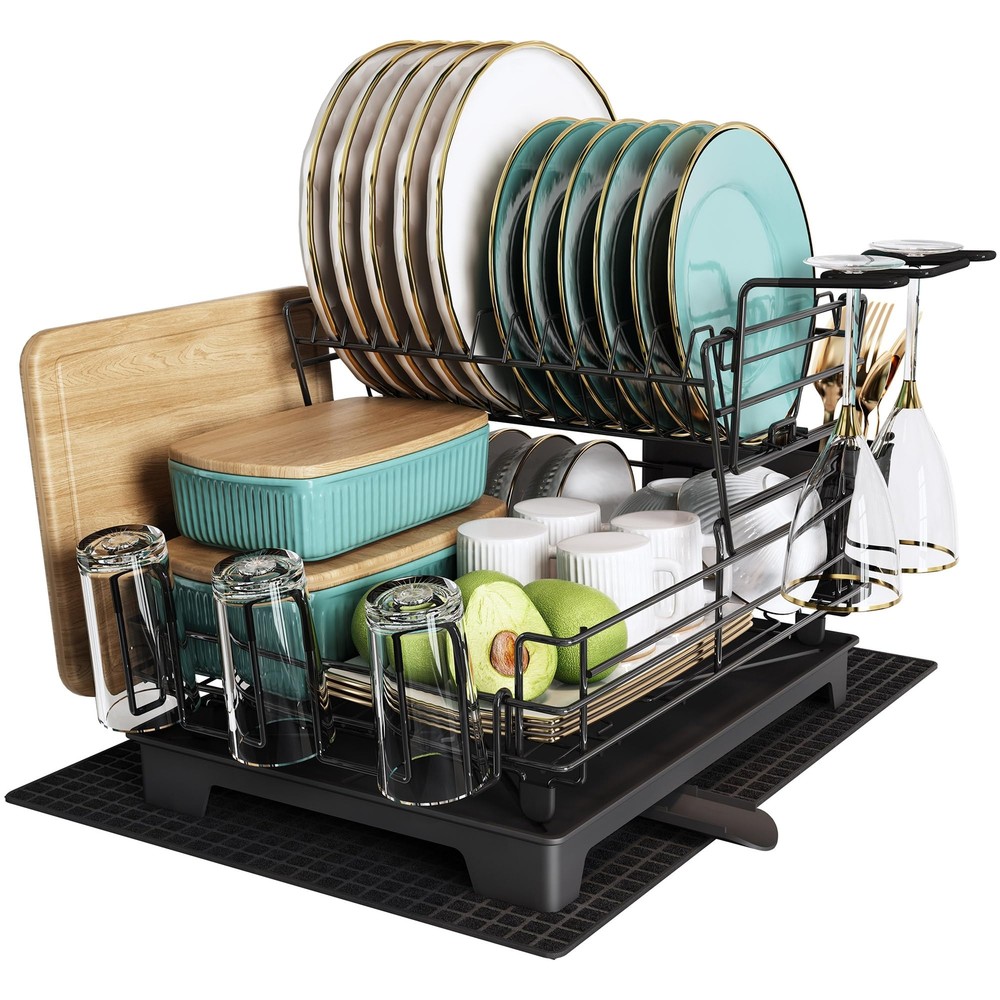 Stainless Steel Dish Drying Rack for Kitchen Counter Large Space-Saving Dish Drainer