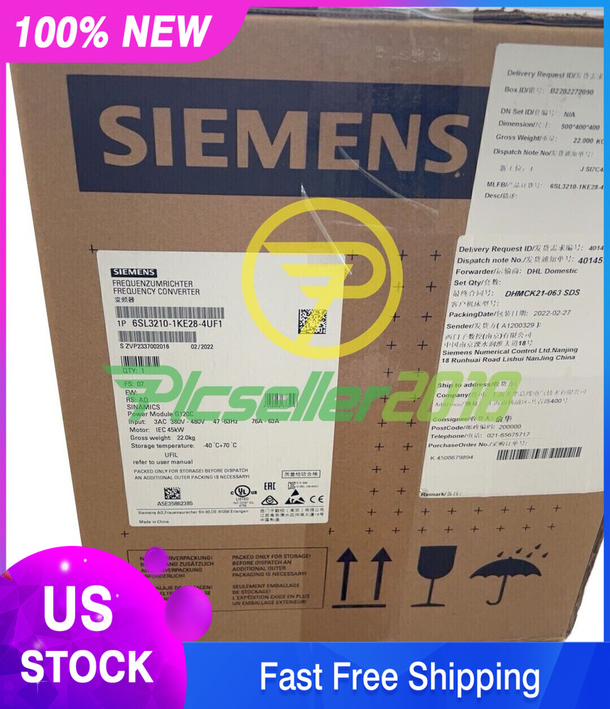 6SL3210-1KE28-4UF1 New Siemens SINAMICS G120C 45KW Inverter 6SL3210-1KE28-4UF1