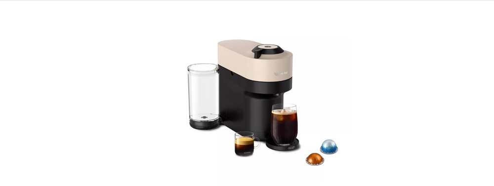 Lightly (3 Months) Used Nespresso Vertuo Pop+ Espresso Machine,Cream/Black-Color