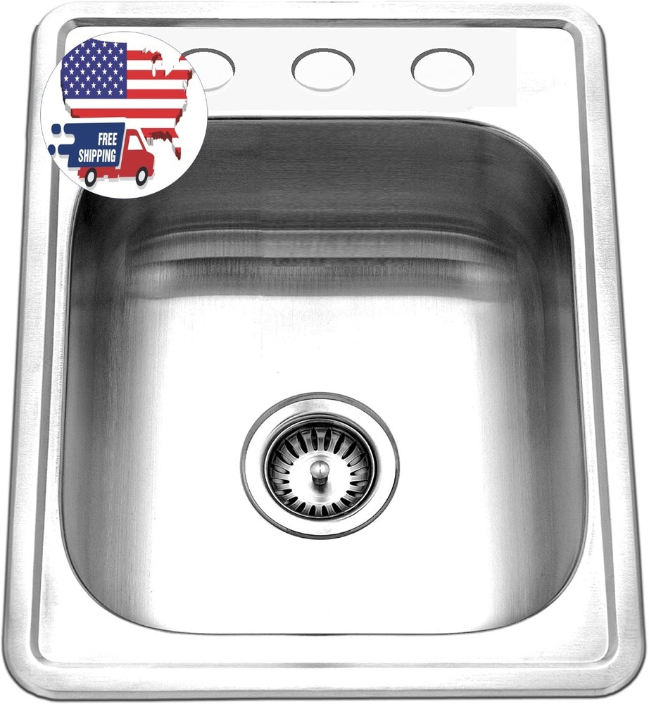 3-hole stainless steel bar strainer with top mount NEW US