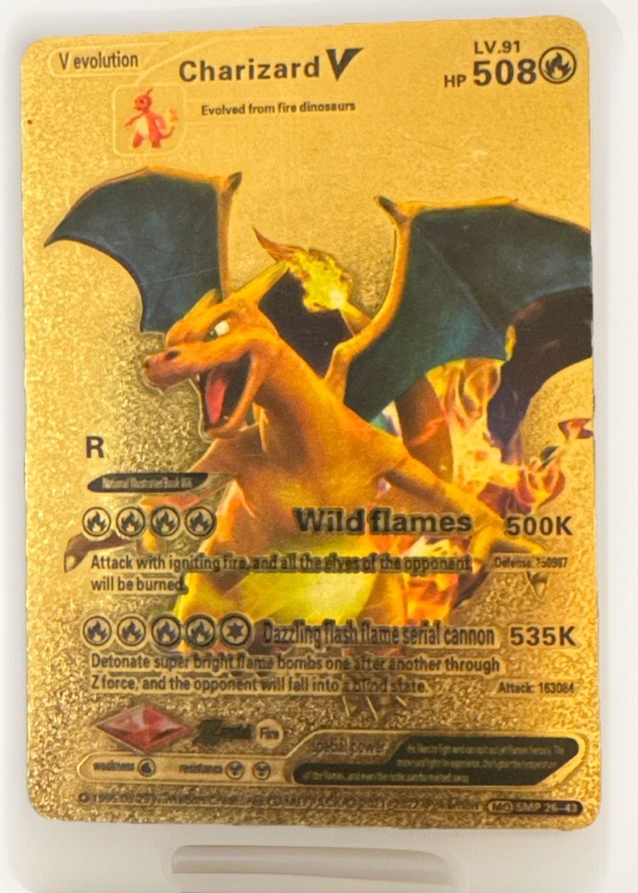 Charizard V Evolution Gold Foil Fan Art Pokemon Card
