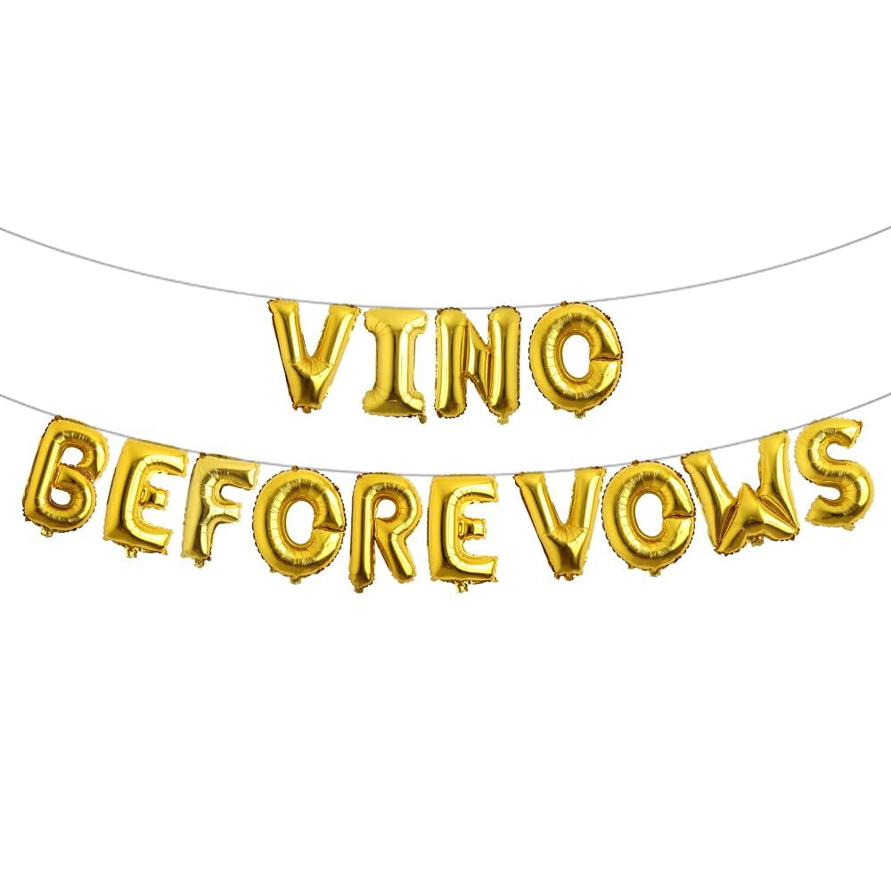 Wine Theme Bachelorette Party Decorations with Vino Before Vows Balloon Banne...