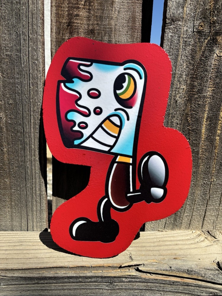 Hand Made Halloween Hatchet Guy Tattoo shop Sign Station Decor Flash