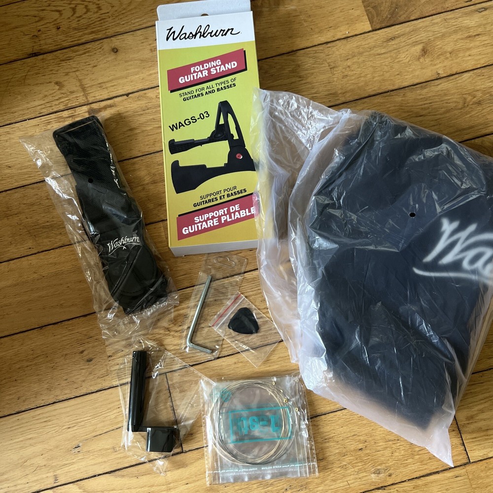 Washburn Guitar Accessories Kit Incl-stand-bag-strings-pic-wrench-strap++