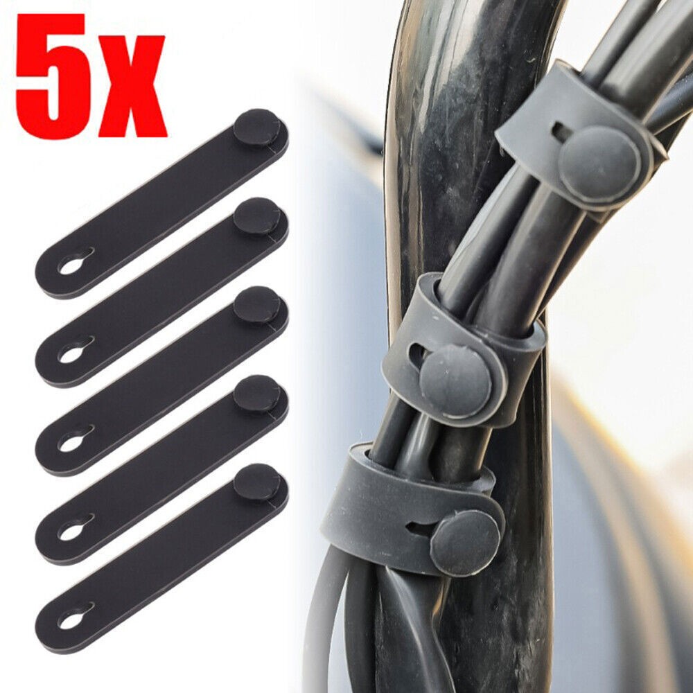Black Rubber Band Motorcycle Parts Frame Securing Cable Ties Wiring Harness Kits