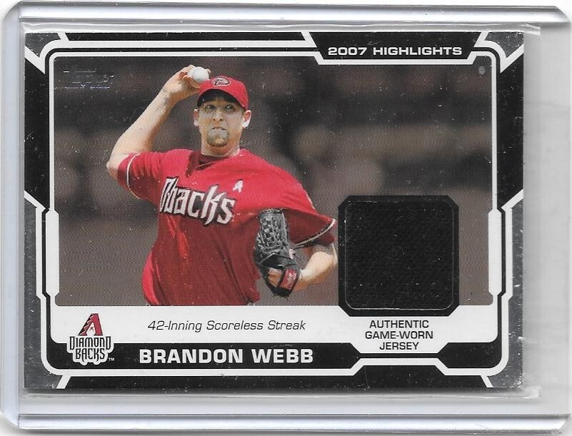 2008 Topps Brandon Webb 2007 Highlights Game-Used Jersey Card