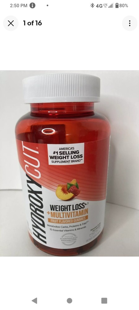 Hydroxycut Non-stimulant Weight Loss Gummies Mixed Fruit 90 Biotin Multivitamin