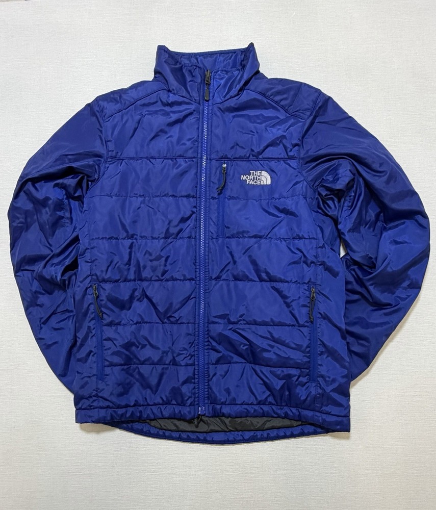 THE NORTH FACE Men's S Puffer Jacket Blue Primaloft Full Zip Pockets