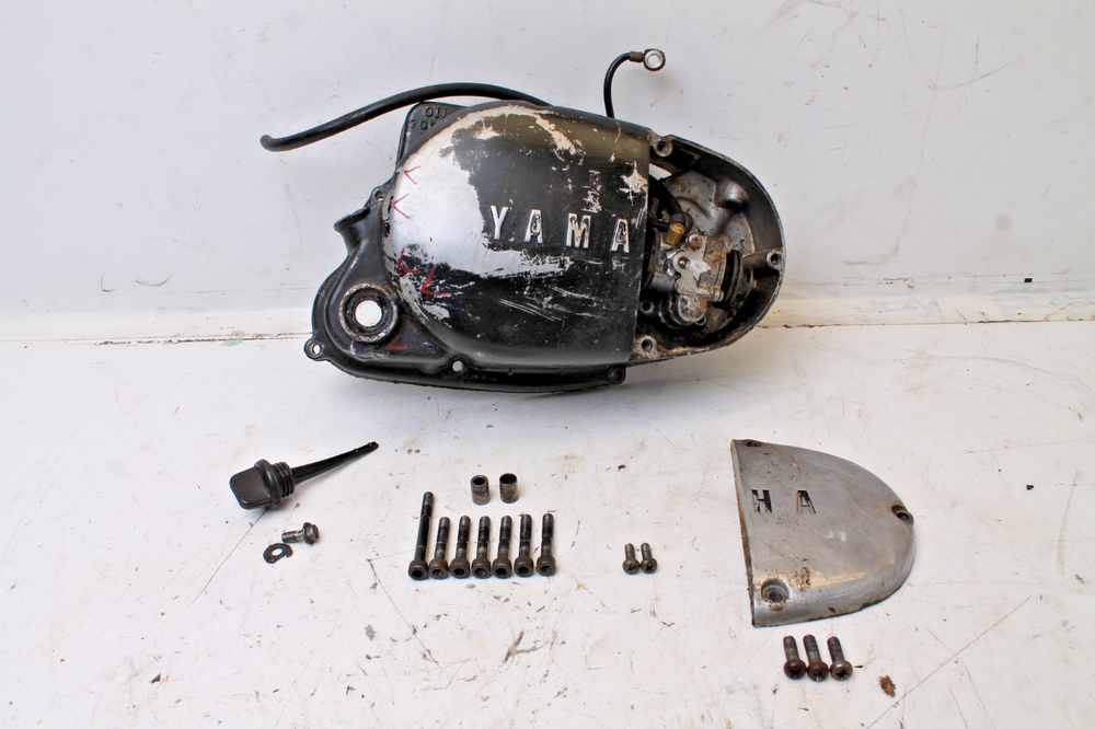 1973 Yamaha LTMX Motorcycle Clutch Side Cover with Oil Injection Pump