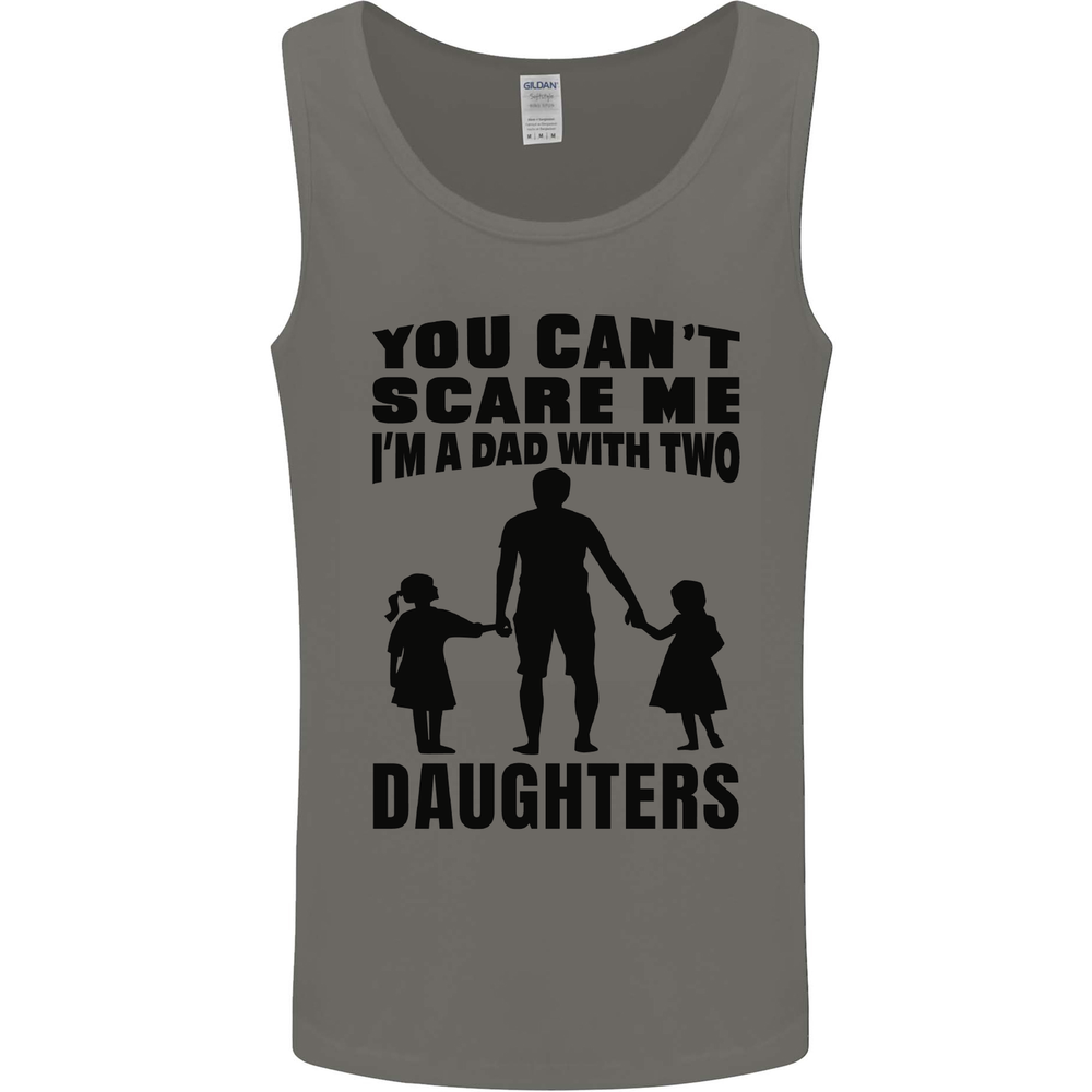 Dad With Two Daughters Funny Fathers Day Mens Vest Tank Top
