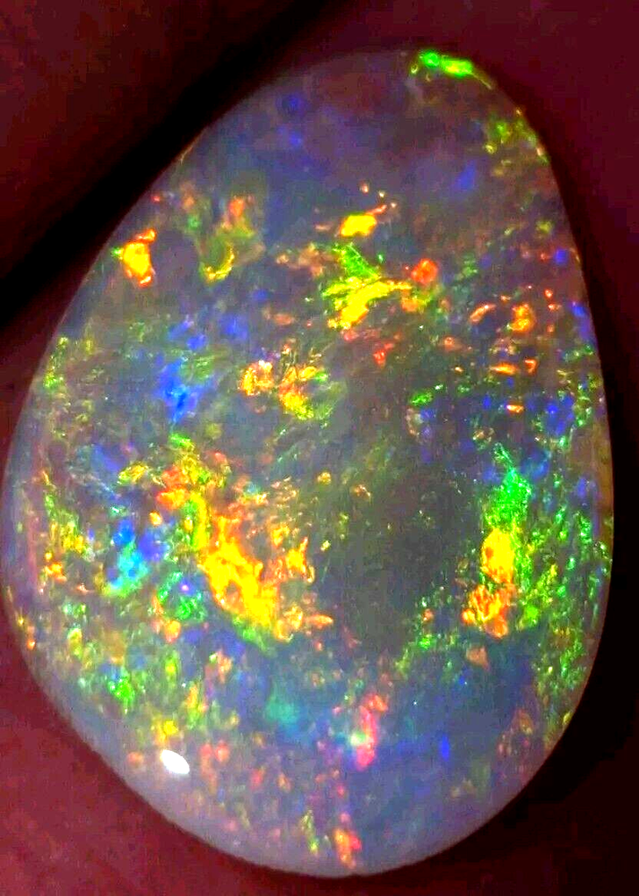 Natural Australian Opal Cabochon,  Mintabie Gem Crystal Opal.  Premium #1