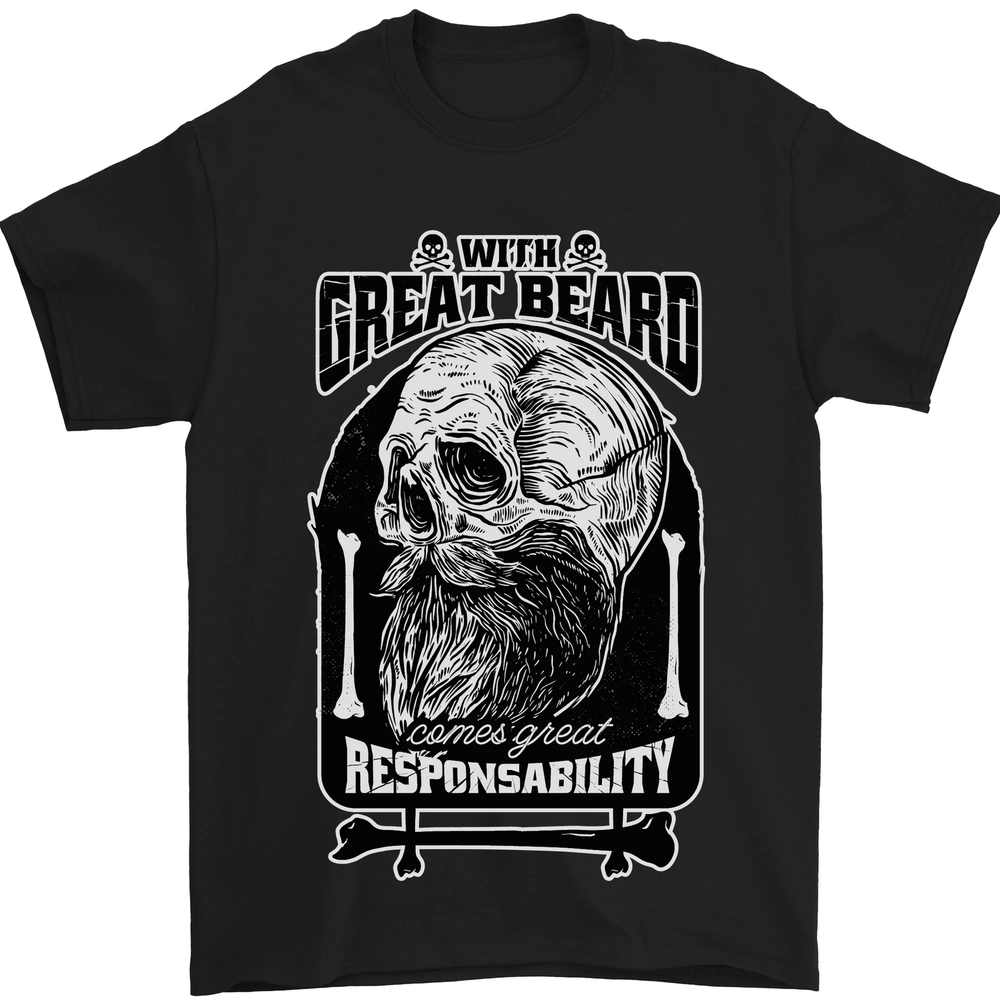 Great Beard Comes Great Responsibility Mens T-Shirt 100% Cotton