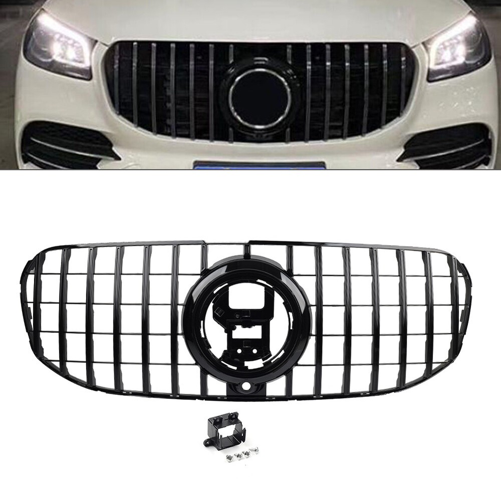 Black Radiator Grille Hood Front Bumper for 2020-2024 Mercedes-Benz GLS Class X167 US Model