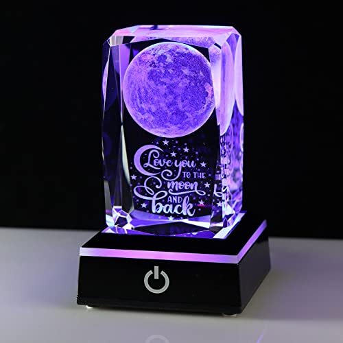 Mothers Day Gifts For Mom From Daughter 3d Crystal Engrave I Love You To The Moo-image