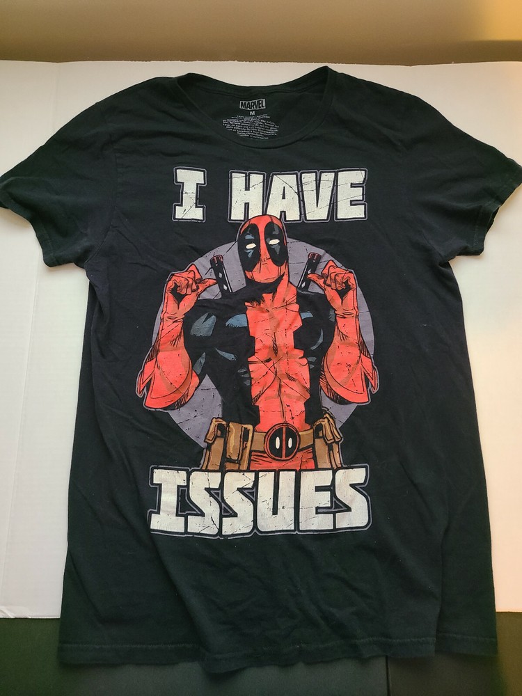 Deadpool I have Issues Marvel Comics T-Shirt Merc Black Medium