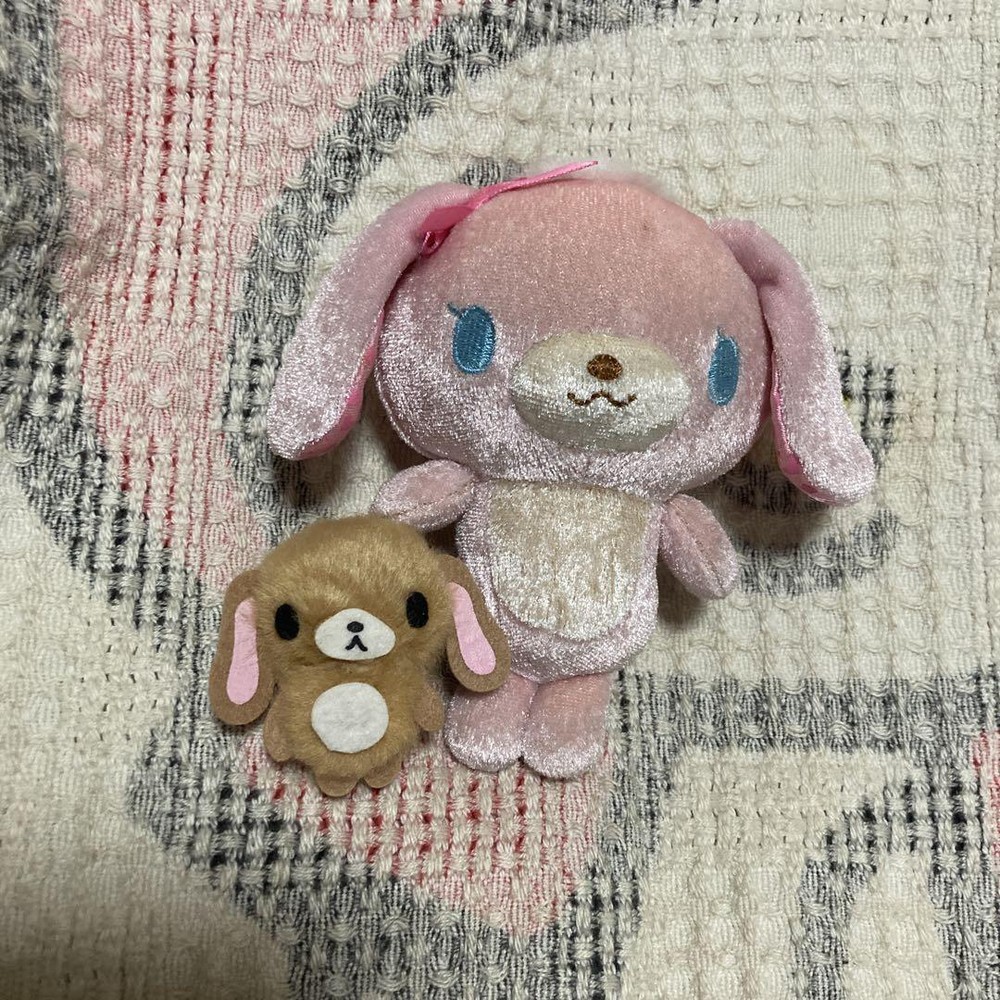 Sanrio Sugarbunnies Plush Toy Lot of 2 Momousa Kurousa Amusement Prizes