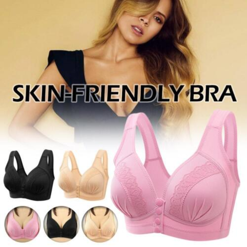 Women Cotton Top Bra Underwear Front Button Summer xp Comfortable O3F2