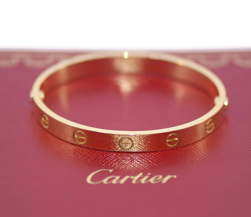 Cartier 18K Yellow Gold Love Bracelet Size 16 Classic Luxury Jewelry
