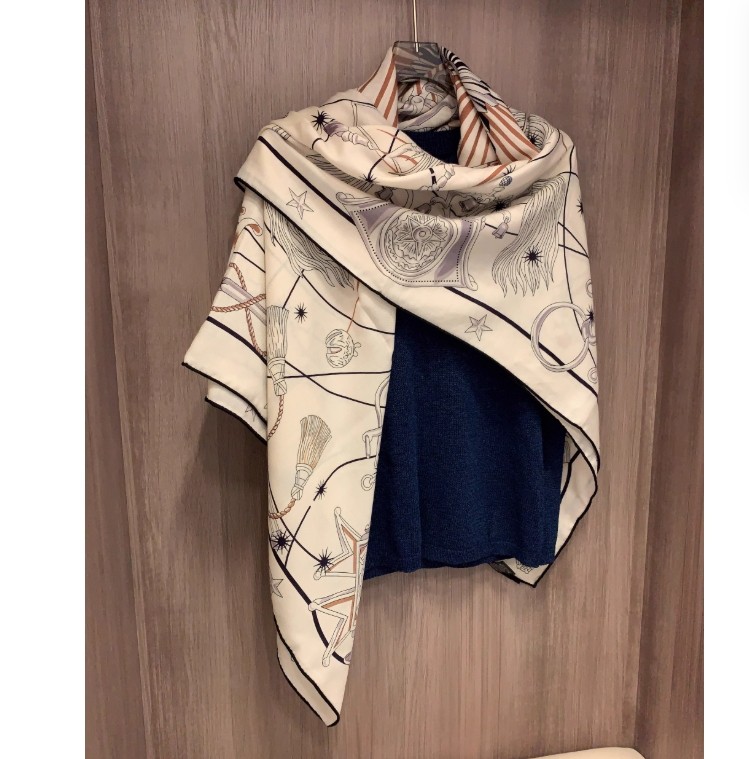 New Boutique 70% Cashmere 30% Silk Star Chorus Printing Scarf Shawl 53