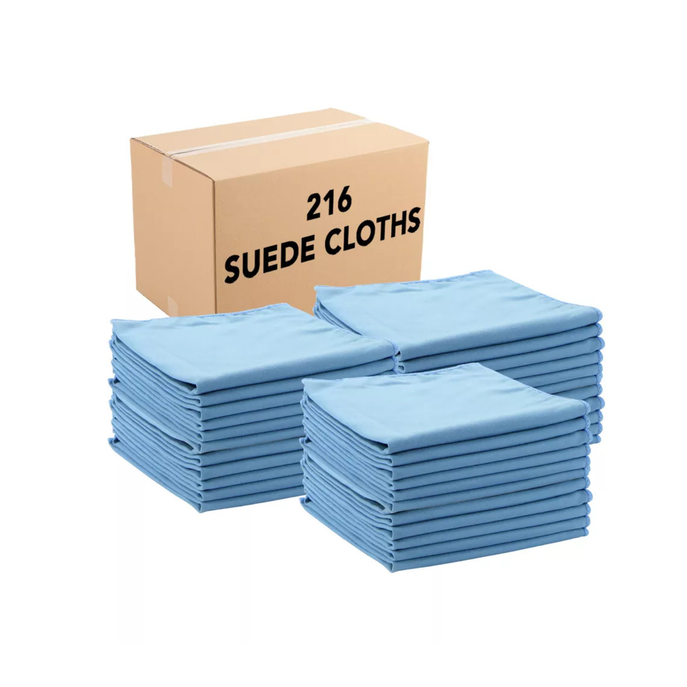 Bulk 16x16 Blue Suede Microfiber Cloths for Streak-Free Glass Cleaning