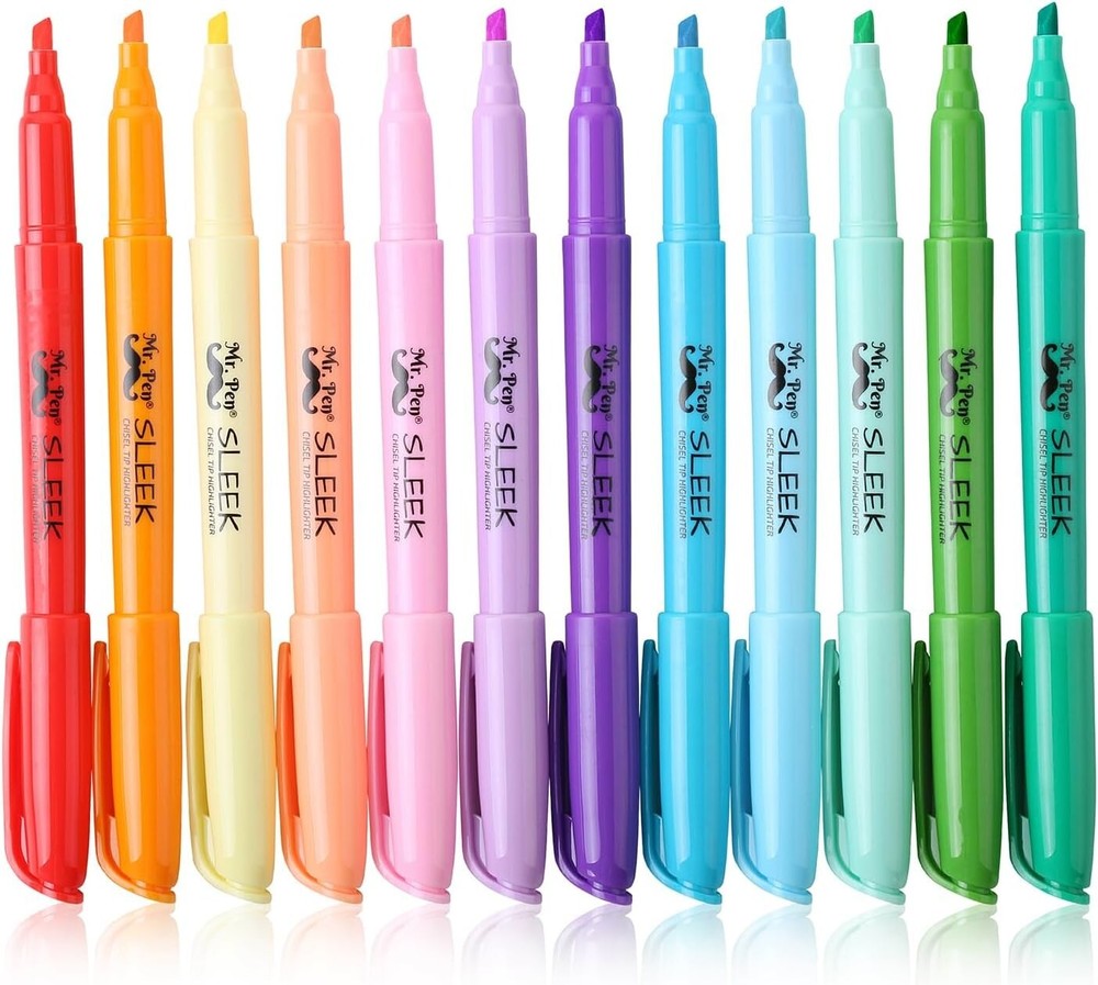 Pastel Highlighters Assorted Colors Fast Dry Set Bible Marker, School 12 Pack
