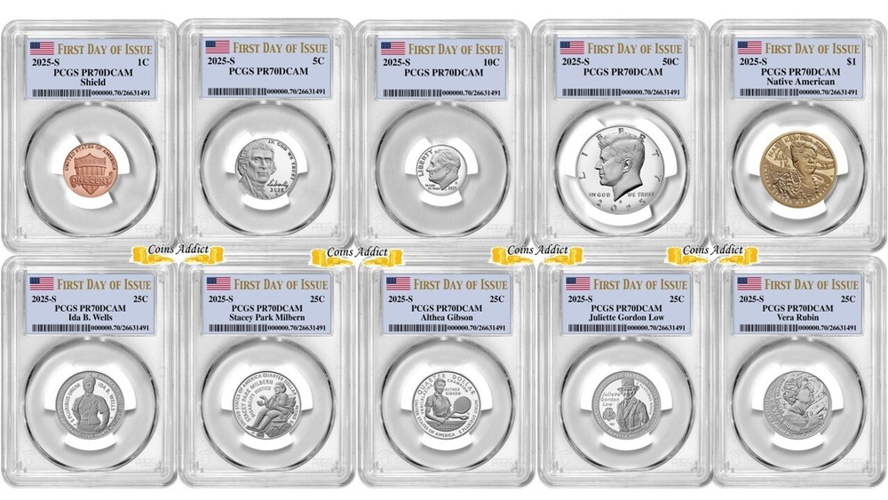 Presale  2025 S Clad 10 Coin Proof Set  PCGS PR70DCAM First Day Of Issue #255-image