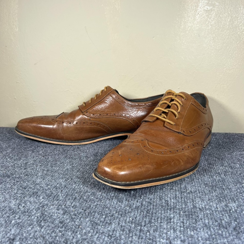 Stacy Adams Shoes Mens Size 12 Brown Wingtip Brogue Dress Oxford 25092-240