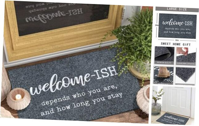 Large Welcome Mat for Front Door Door Mat Entrance, Heavy Duty Durable Front