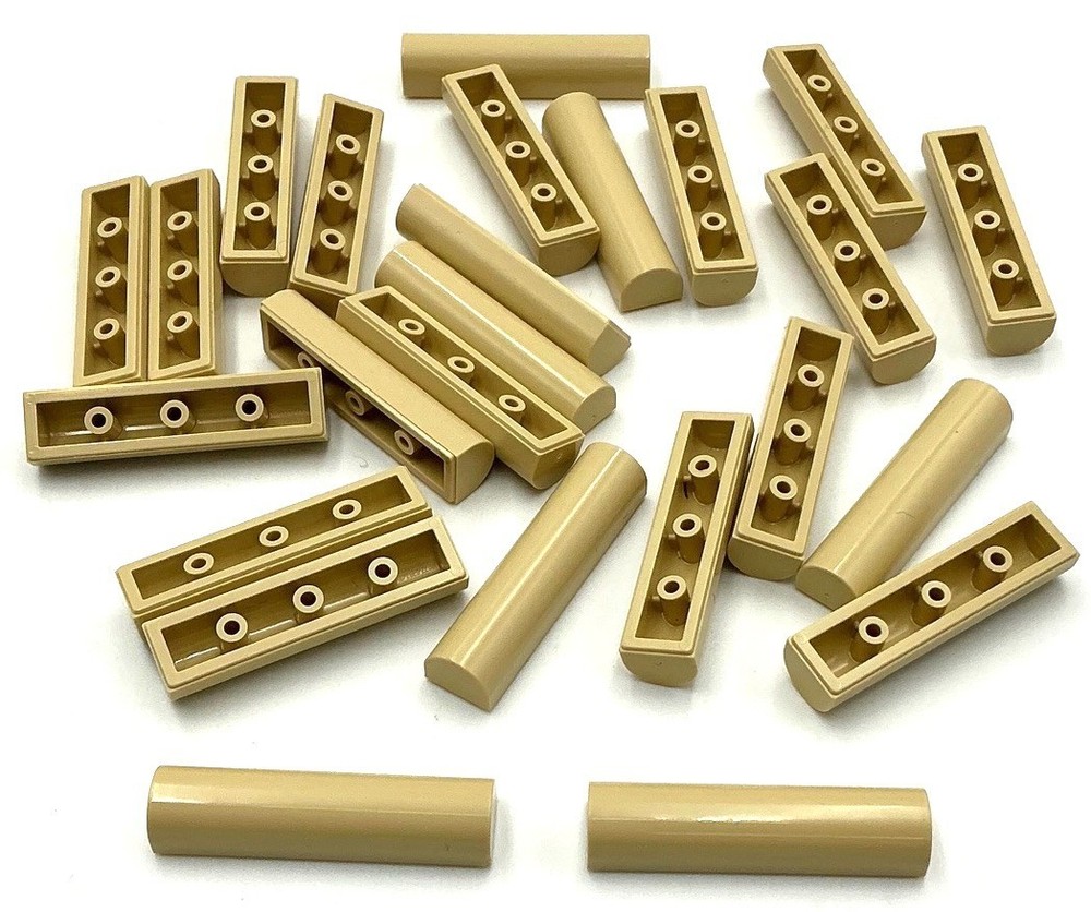 Lego 25 New Tan Slope Sloped Curved 1 x 4 x 2/3 Double Parts