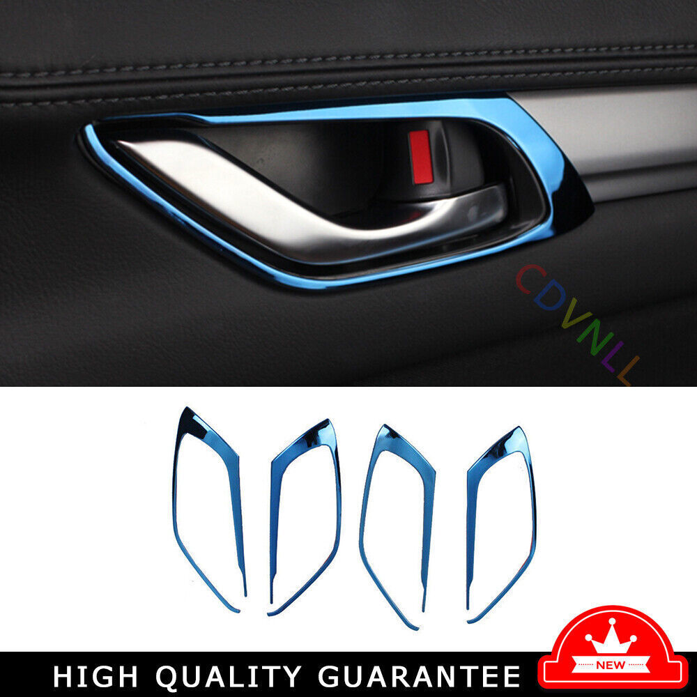 For Mazda CX-5 CX5 2017-2024 Blue Titanium Inner Door Handle Molding Frame Trim