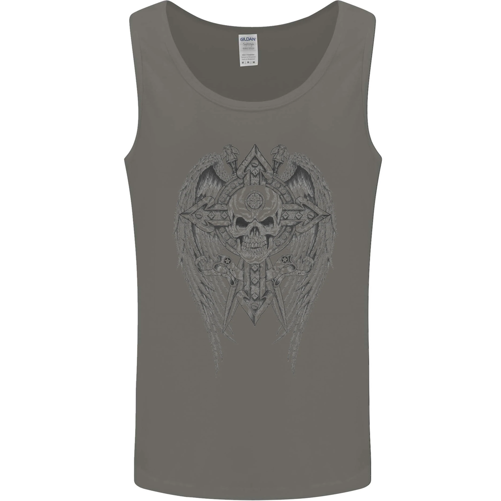 Skull Wings Viking Gothic Wings Gym Biker Mens Vest Tank Top