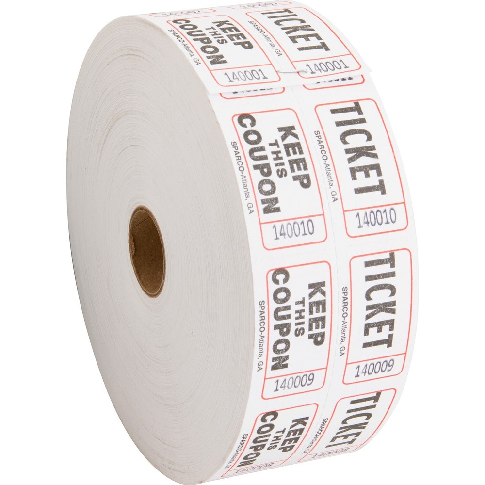 Sparco Ticket Roll Double w/Coupon 2000/RL White 99210-image