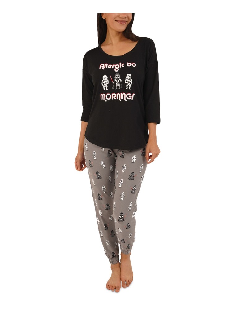 HYBRID APPAREL Womens Mornings Black T-Shirt Top Pajamas M